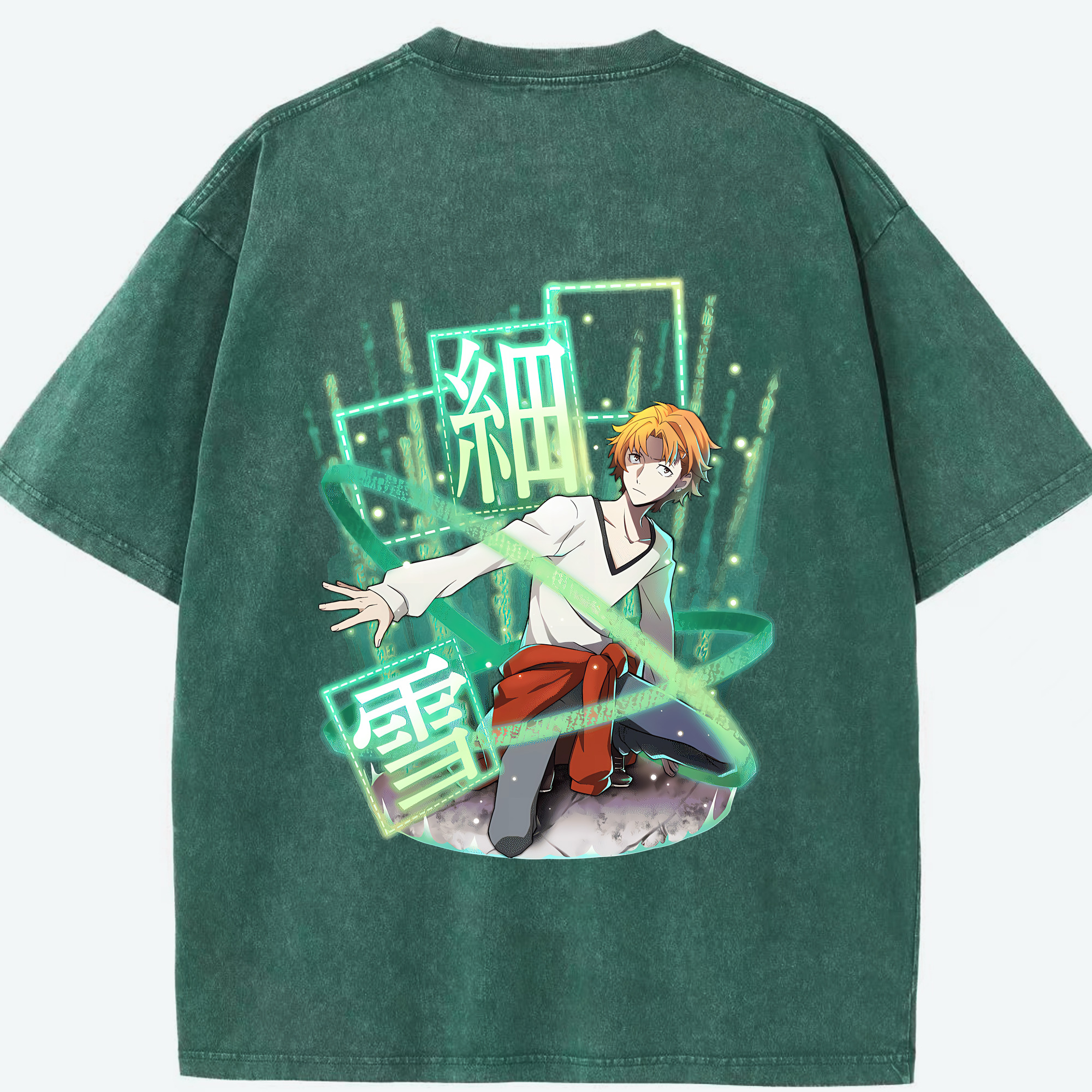 （画像用） 文豪ストレイドッグス Bungo Stray Dogs 綿100% ヴィンテージ風 半袖Tシャツ（背面プリント）